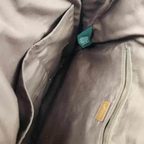 Lauren Ralph Lauren Nylon Tote Bag Zipper Top Black - Picture 5 of 6